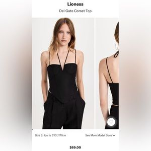 Lioness Black strappy corset top